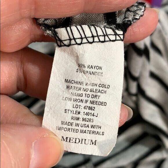 Olivia Rae Womens Sundress Striped Casual Sleeveless Black and Gray Medium - Picture 8 of 8